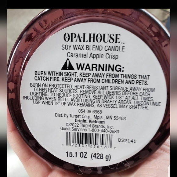 Opalhouse Warm Apple Crisp Soy Wax Candle 15oz - Picture 3 of 3